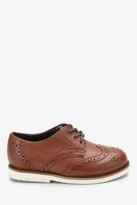 TAN LEATHER BROGUES SHOES - Allsport