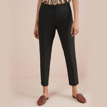 Load image into Gallery viewer, Black Elastic Back Tapered Trousers - Allsport
