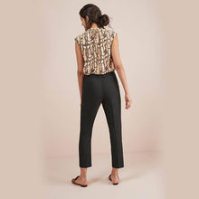 Load image into Gallery viewer, Black Elastic Back Tapered Trousers - Allsport
