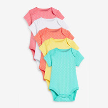 Load image into Gallery viewer, Bright Spots 5 Pack Printed Short Sleeve Bodysuits (0mths-18mths) - Allsport
