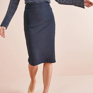 Navy Tailored Fit Pencil Skirt - Allsport