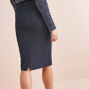 Navy Tailored Fit Pencil Skirt - Allsport