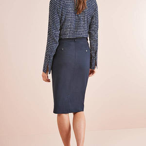 Navy Tailored Fit Pencil Skirt - Allsport