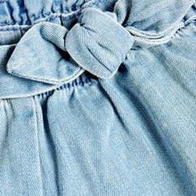 Load image into Gallery viewer, Light Blue Denim Bow Detail Shorts (3mths-5yrs) - Allsport
