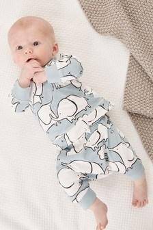 ELEPHANT AOP DUNGAREES (0-3MTHS) - Allsport