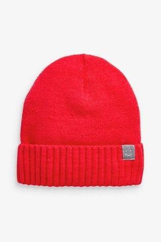 PLAIN RED BEANIE WINTER HATS (3MTHS-6YRS) - Allsport