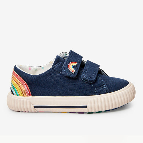 Navy Rainbow Trainers (Younger Girls) - Allsport