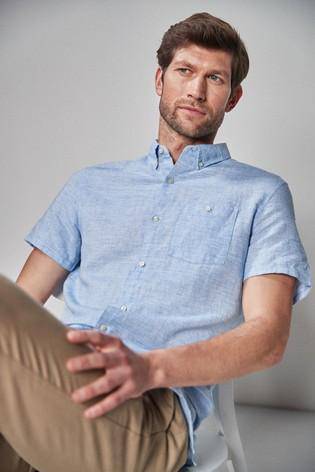 LINEN BLEND SHORT SLEEVE SHIRT - Allsport