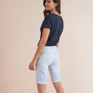 Light Blue Stripe Knee Shorts - Allsport