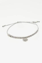 Load image into Gallery viewer, Silver Tone Sparkle Detail Cord Pully Bracelet - Allsport
