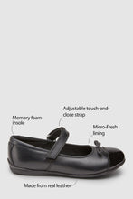 Load image into Gallery viewer, Black Leather Patent Toe Cap Mary Jane Shoes (Older) - Allsport
