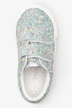 Load image into Gallery viewer, SILVER GLITTER TOUCH FASTENING SHOES - Allsport
