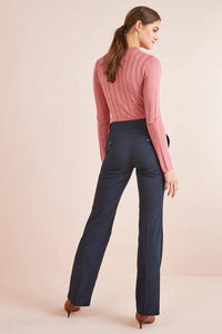 Navy Tailored Boot Cut Trousers - Allsport