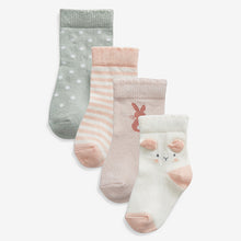 Load image into Gallery viewer, Pink/Mint 4 Pack Socks (Younger) - Allsport
