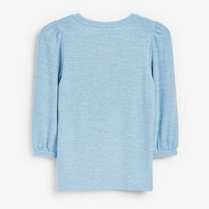 Blue Cosy Half Sleeve Top - Allsport