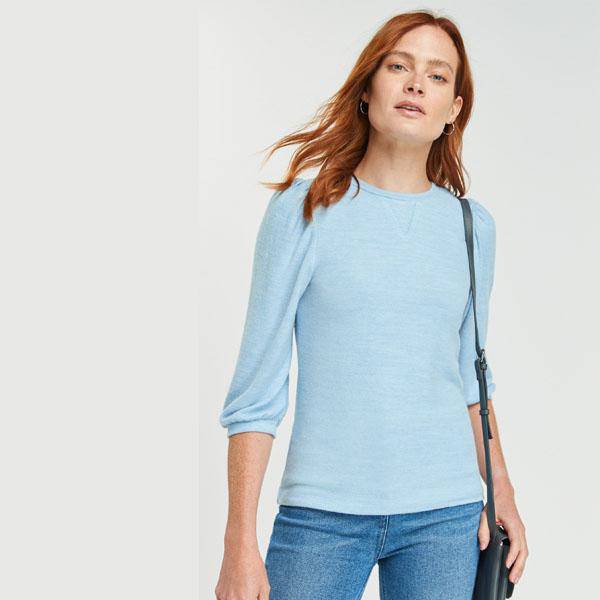 Blue Cosy Half Sleeve Top - Allsport