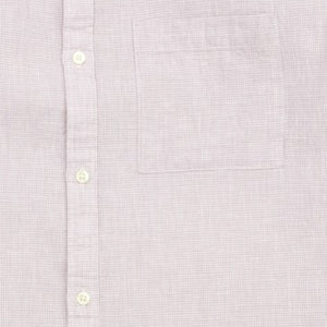 Grey Grandad Collar Regular Fit Linen Blend Short Sleeve Shirt - Allsport