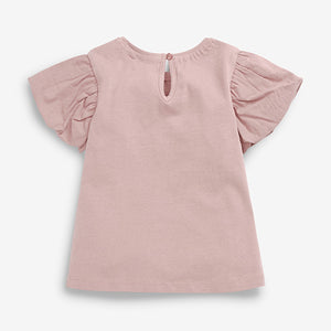 Lilac Pink Cotton Puff Sleeve T-Shirt (3mths-7yrs) - Allsport