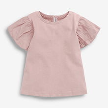 Load image into Gallery viewer, Lilac Pink Cotton Puff Sleeve T-Shirt (3mths-7yrs) - Allsport
