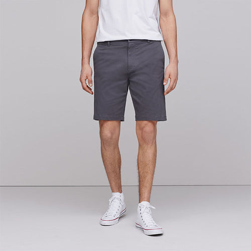 Charcoal Straight Fit Stretch Chino Shorts - Allsport