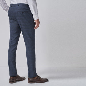 Mid Blue Check Suit: Trousers - Allsport