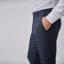 Load image into Gallery viewer, Mid Blue Check Suit: Trousers - Allsport
