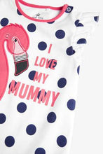 Load image into Gallery viewer, Coral 2 Pack Flamingo Mum &amp; Dad Romper  (up to 18 months) - Allsport
