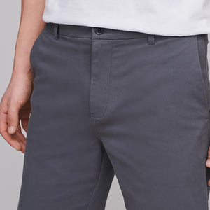 Charcoal Grey Stretch Chino Shorts - Allsport