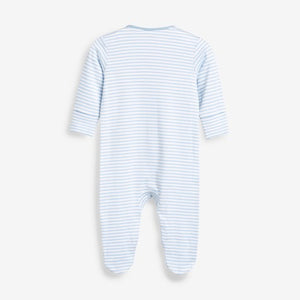 4 Pack Blue Sleepsuits (UP TO 1MTH) - Allsport