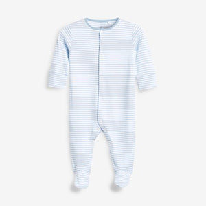 4 Pack Blue Sleepsuits (UP TO 1MTH) - Allsport