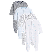 Load image into Gallery viewer, 4PK BLUE SLEEPSUITS (0MTH-12MTHS) - Allsport
