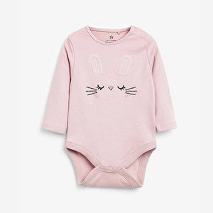 Monochrome 3 Pack Bunny Long Sleeve Bodysuits (0mths-18mths) - Allsport