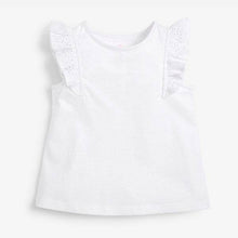 Load image into Gallery viewer, White Broderie Frill Organic Vest (9mths-6yrs) - Allsport
