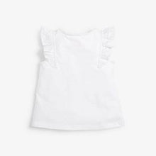 Load image into Gallery viewer, White Broderie Frill GOTS Organic Vest - Allsport
