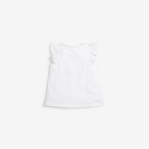 White Broderie Frill GOTS Organic Vest (3mths-6yrs) - Allsport