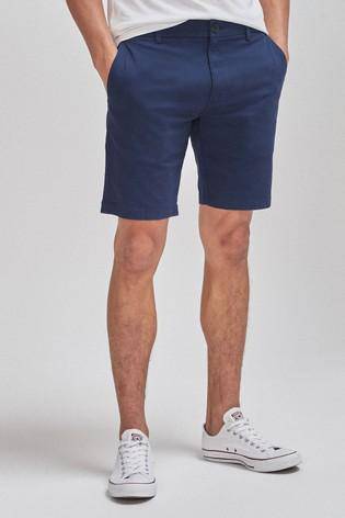 Royal Blue Slim Fit Stretch Chino Shorts - Allsport