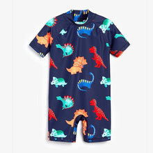 Load image into Gallery viewer, Navy Dino Sunsafe Swimsuit (3mths-5yrs) - Allsport
