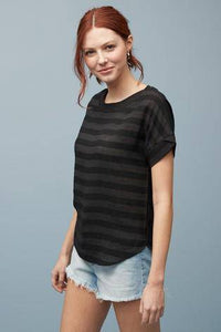 BLACK STRIPE T-SHIRT - Allsport