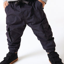 Load image into Gallery viewer, Charcoal Grey Lined Cargo Trousers (3mths-5yrs) - Allsport
