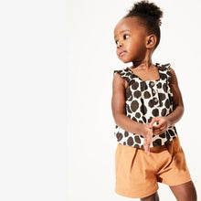 Load image into Gallery viewer, Monochrome Animal Print Blouse And Shorts Co-ord Set (3mths-6yrs) - Allsport
