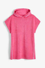 Load image into Gallery viewer, Hooded Pink Towelling Poncho - Allsport
