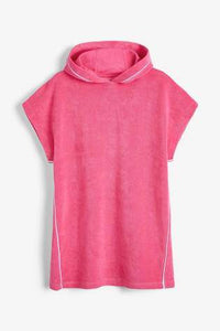 Hooded Pink Towelling Poncho - Allsport