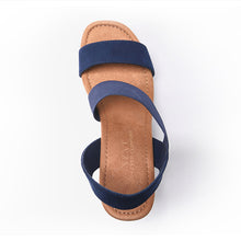 Load image into Gallery viewer, Navy Elastic Wedges - Allsport
