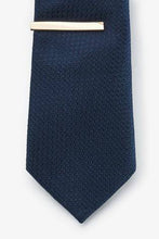 Load image into Gallery viewer, Navy Textured Tie With Tie Clip - Allsport
