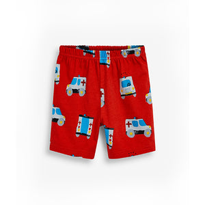 Blue/Red Emergency Vehicules 3 Pack Short Pyjamas (9mths-8yrs) - Allsport
