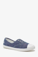 Load image into Gallery viewer, Navy Laceless Canvas Shoes - Allsport
