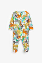 Load image into Gallery viewer, Ochre 3 Pack Leopard Jungle Sleepsuits  (up to 18 months) - Allsport
