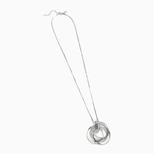Load image into Gallery viewer, Silver Tone Pave Circle Pendant Midi Necklace - Allsport
