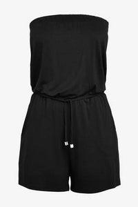 BLACK BANDEAU PLAYSUIT - Allsport