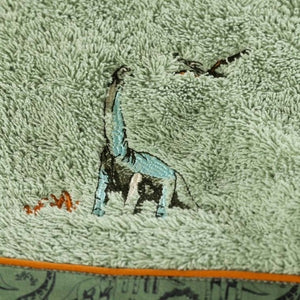 Drap de douche  coton biologique Dinotopi kaki (70x130) - Allsport